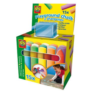 SES Sidewalk Chalk with Pencil Sharpener, 15 pcs
