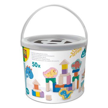 SES Holzbausteine Dinosaurier, 50 Stk.