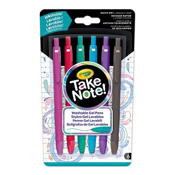 Crayola Take Note Washable Gel Pens, 6 pcs.