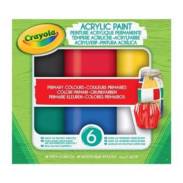 Crayola Acrylic Paint Primary Shades, 6 pcs.