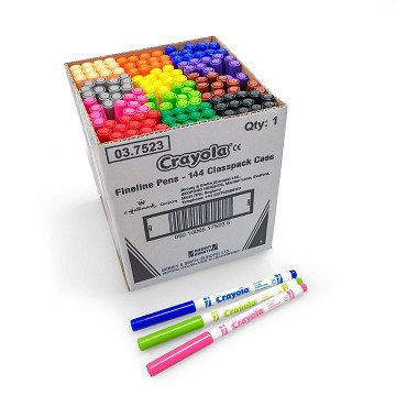 Crayola School Pack Felt-Tip Pens with Fine Point, 144 pcs.