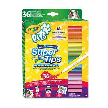 Crayola Pets Filzstifte mit Superspitze, 36 Stk.