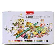 Bruynzeel Creatives Fineliner-Pinselstift-Set 72 Farben