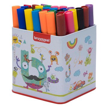 Bruynzeel Triple Filzstifte Dose mit 50 Farben