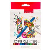 Bruynzeel Super Point Filzstift-Set, 12 Farben