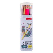 Bruynzeel Coloured Pencils Tin Metallic & Neon, 18 Colours