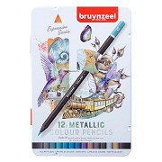 Bruynzeel Expression Coloured Pencils Metallic Shades Tin 12