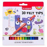 Bruynzeel Felt-Tip Pens Set, 30 Colors