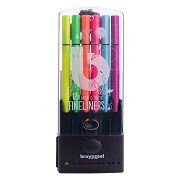 Bruynzeel Fineliner Set Neon & Pastell, 12 Farben
