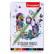 Bruynzeel Buntstifte Dose, 12 Farben