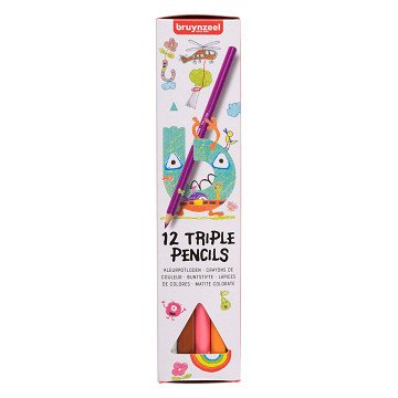 Bruynzeel Triple Coloured Pencils Set 12