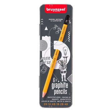 Bruynzeel Teens Burotek Tin 6 Graphite Pencils