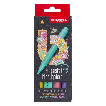 Bruynzeel Textmarker Set Pastell 4 Farben