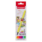 Bruynzeel Fineliner-Set Neon 6 Farben