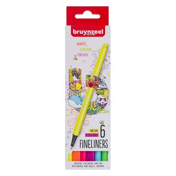 Bruynzeel Fineliner Set Neon 6 Colors