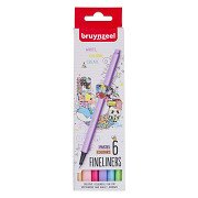 Bruynzeel Fineliner Set Pastell 6 Farben
