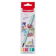 Bruynzeel Fineliner Set Light 6 Farben