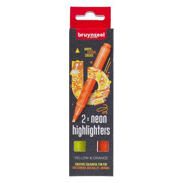 Bruynzeel Highlighters Set 2 Colors - Yellow And Orange