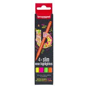 Bruynzeel Textmarker, schmales Set, 4 Farben