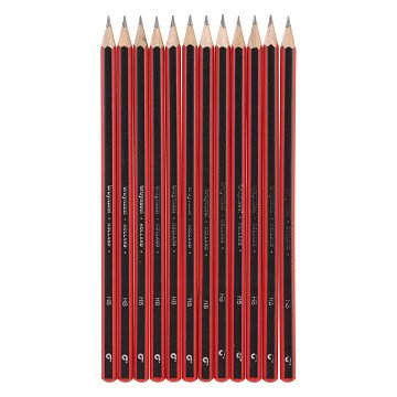 Bruynzeel HB Graphitstift Schwarz/Rot