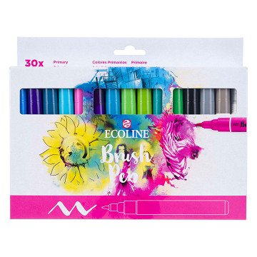 Ecoline Brush Pen Set Primary, 30 Colors