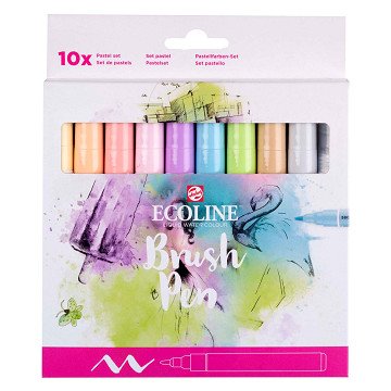 Ecoline Brush Pen Set Pastel, 10 Colors