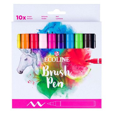 Ecoline Brush Pen Set Clear, 10 Colors