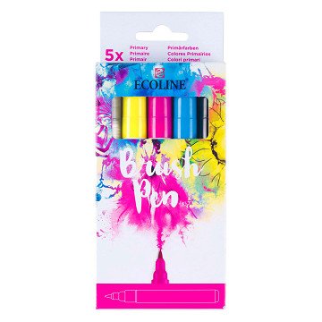 Ecoline Brush Pen Set Primary, 5 Colors