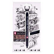 Sakura Pigma Micron Black Edition Set und Gratis-Etui, 6-tlg.