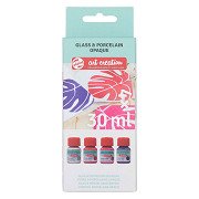 Talens Art Creat.Glass & Porcelain Opaque 4 x 30 ml, Rosa/Silber