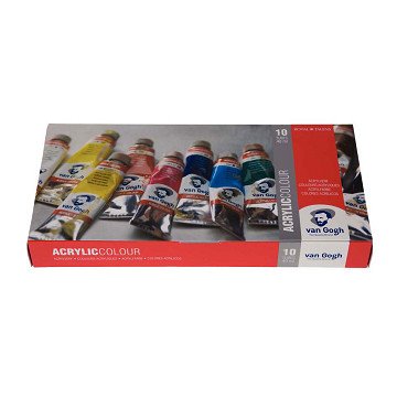 Van Gogh Acrylic Paint Basic Set with 10 Colors in Tubes of 40Ml
