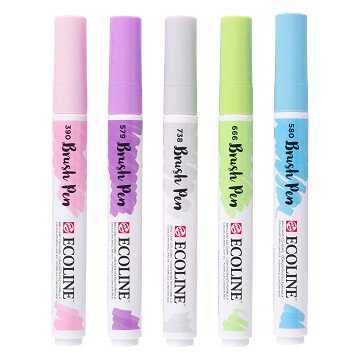 Ecoline Pinselstift-Set Pastell, 5 Farben