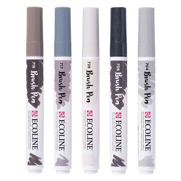 Ecoline Brush Pen Set Shadow, 5 Farben