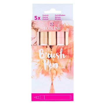 Ecoline Brush Pen set Portrait, 5 Colors