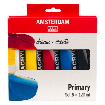 Amsterdam Standard Series Acrylfarben-Primärset 120 ml, 5 Stk.