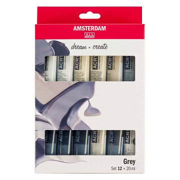 Amsterdam Standard Series Acrylic Paint Gray Set 20ml, 12-piece.
