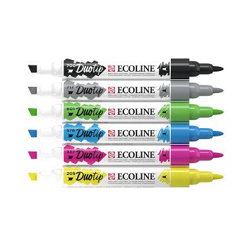 Ecoline Duotip Markers Basic set, 6 pcs.