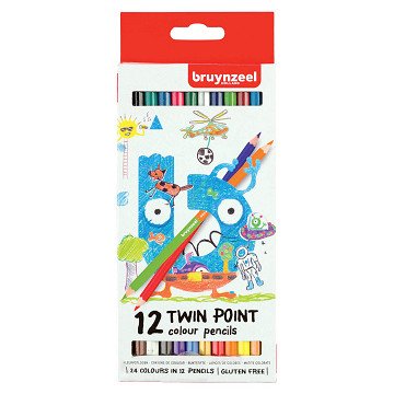 Bruynzeel Kids Twin Point Colouring Pencils, 12 pcs.