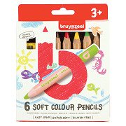 Bruynzeel Kids Soft Colored Pencils, 6 pcs.