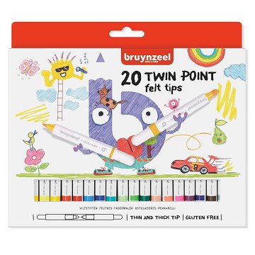 Bruynzeel Kids Twin Point Felt-tip Pens, 20 pcs.