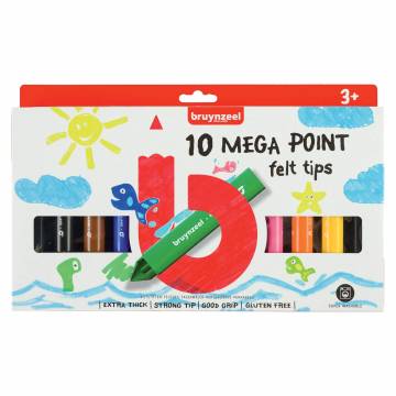 Bruynzeel Kids Mega Felt-tip Pens, 10 pcs.