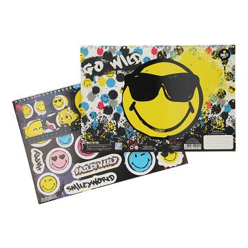 Smiley Schetsboek met Stencils & Stickers