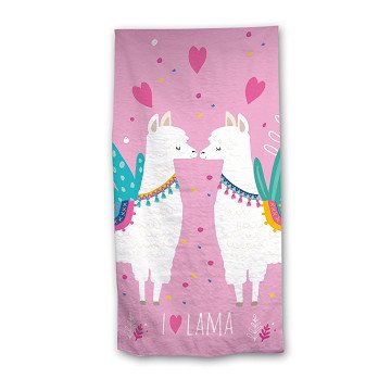Beach towel Llama Pink