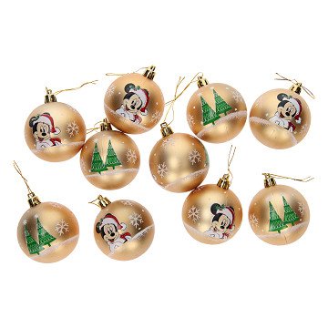 Kinder-Weihnachtskugeln Mickey Gold, 10x6cm