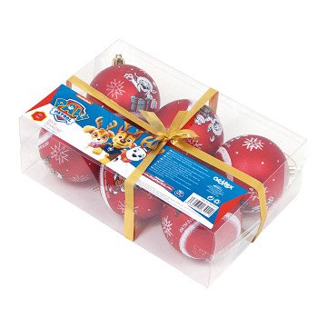 Kinder-Weihnachtskugeln PAW Patrol Rot, 6 Stk.