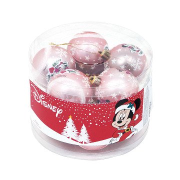 Kinder Kerstballen Minnie Mouse Roze , 10st.