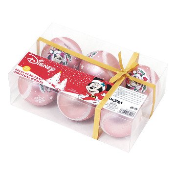 Children's Christmas balls Minnie Mouse Pink, 6 pcs.