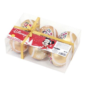 Kinder-Weihnachtskugeln Minnie Mouse Gold, 6 Stk.