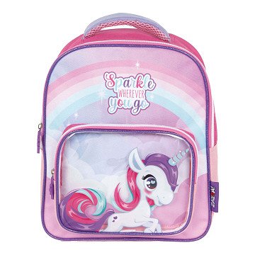 Rucksack Einhorn mit transparenter Vordertasche