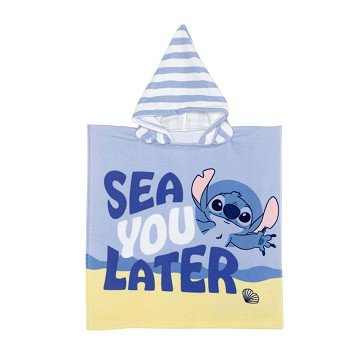 Handtuch-Poncho-Stich am Strand
